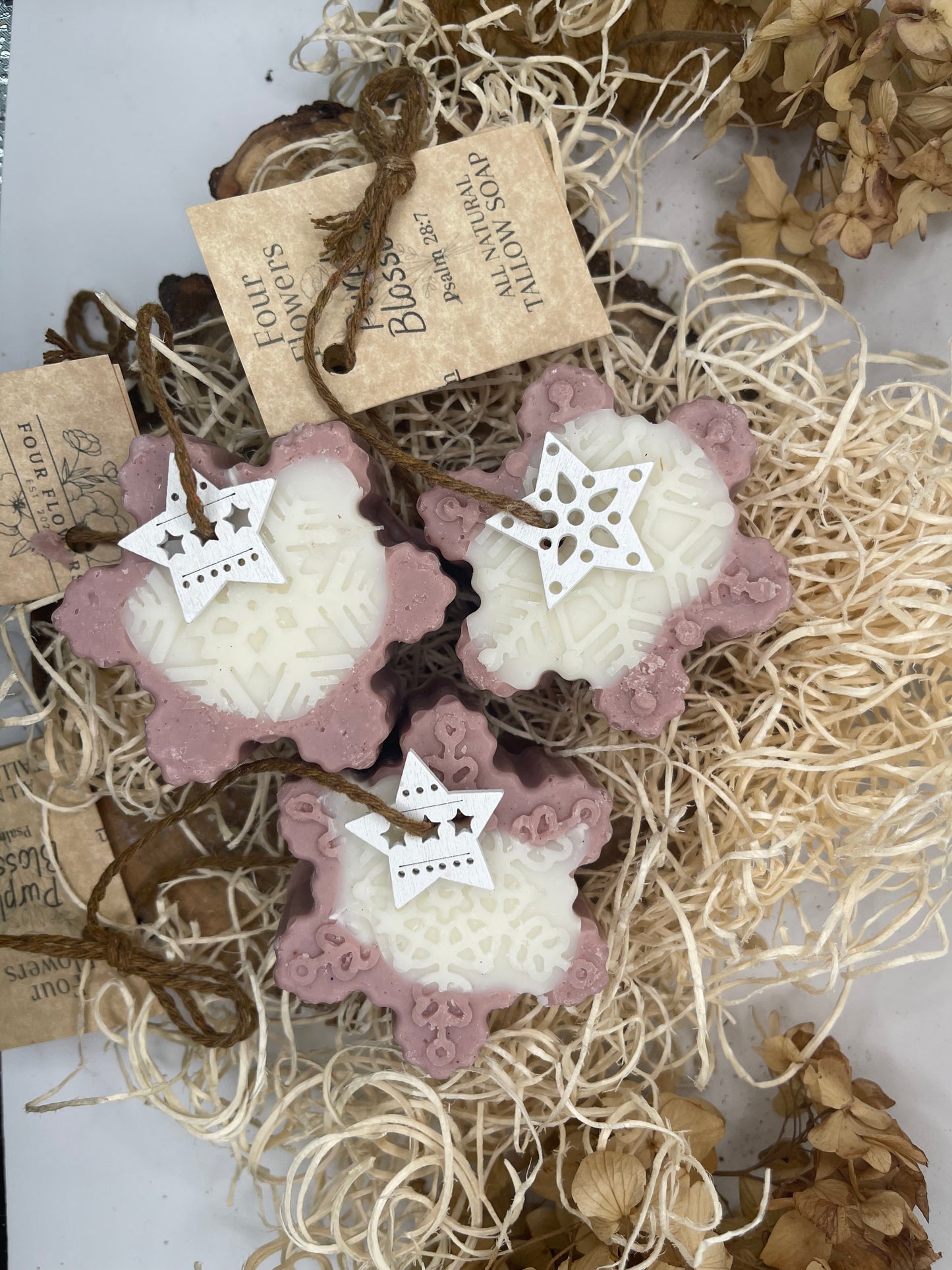 Snowflake Purple Blossom - Soap on a Rope