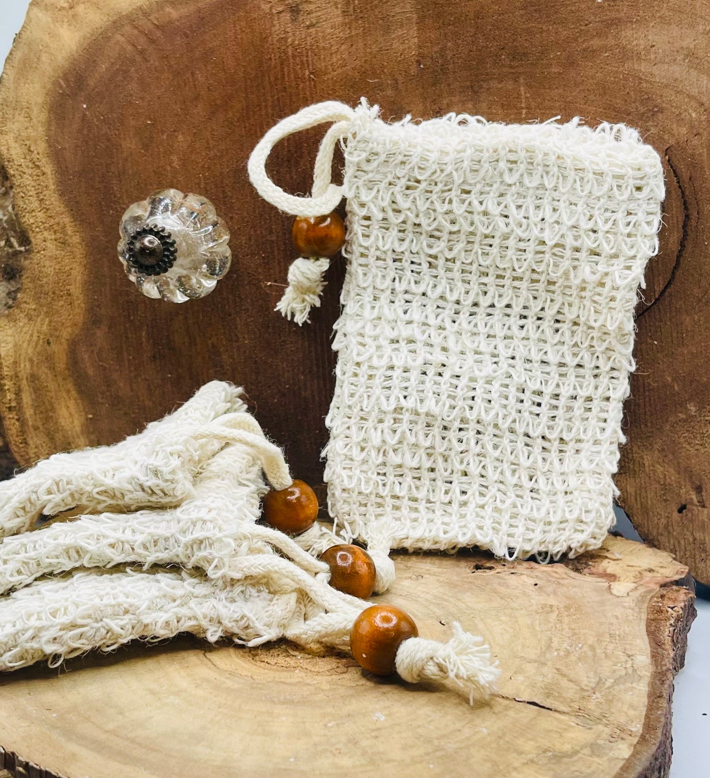 Soap Bag - Organic Cotton & Jute Rope